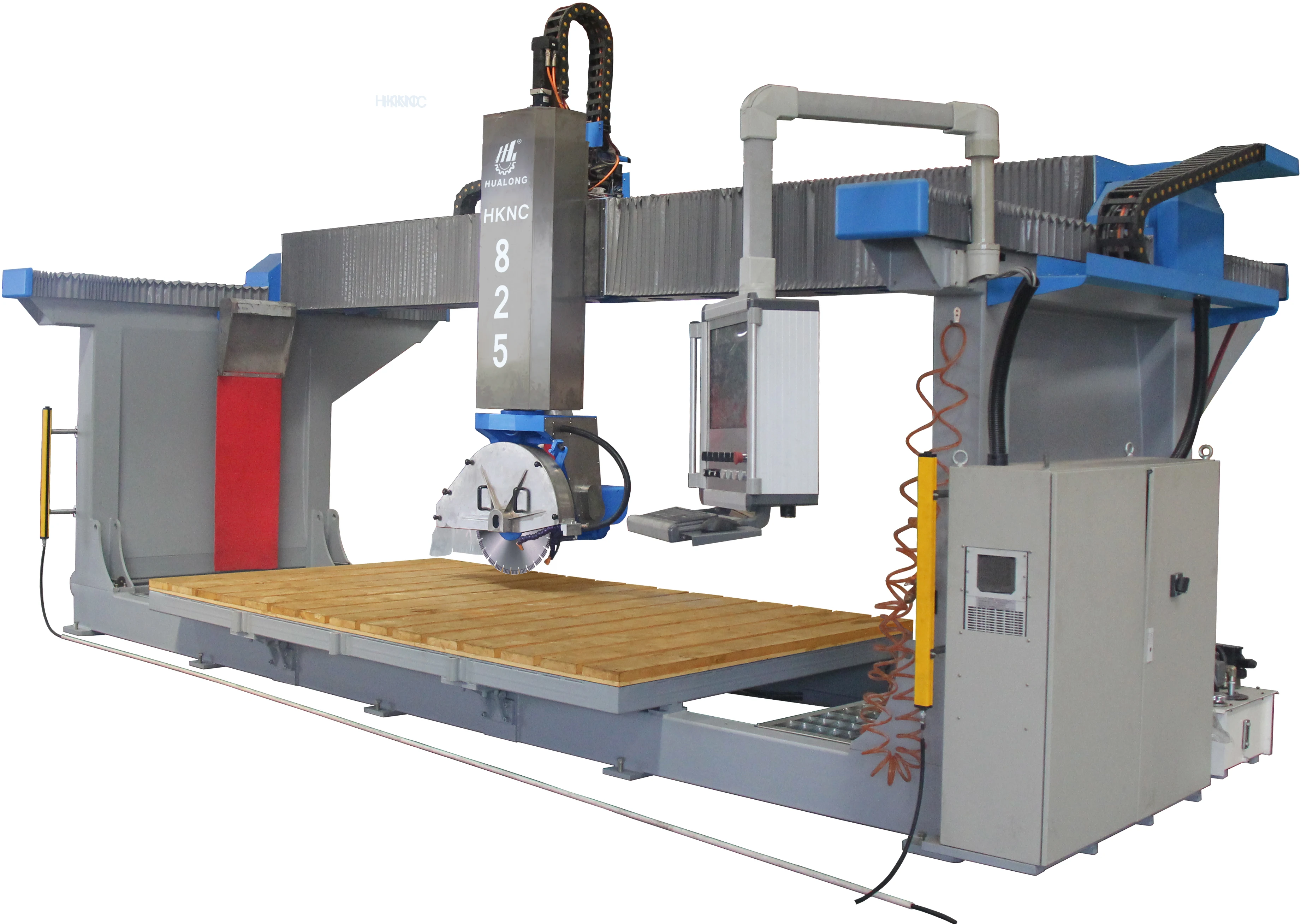 HUALONG CNC Stone Machinery 5 Axis Italian Software 825 Bridge Saw Counter Table Top Stone Cutting Machine Marble Tile Cutter