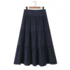 Navy blue midi skirt