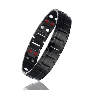 2020 Energy Bracelet High Quality Stainless Steel Men's Black Germanium Titanium Healthy Men Jewelry Bracelet
