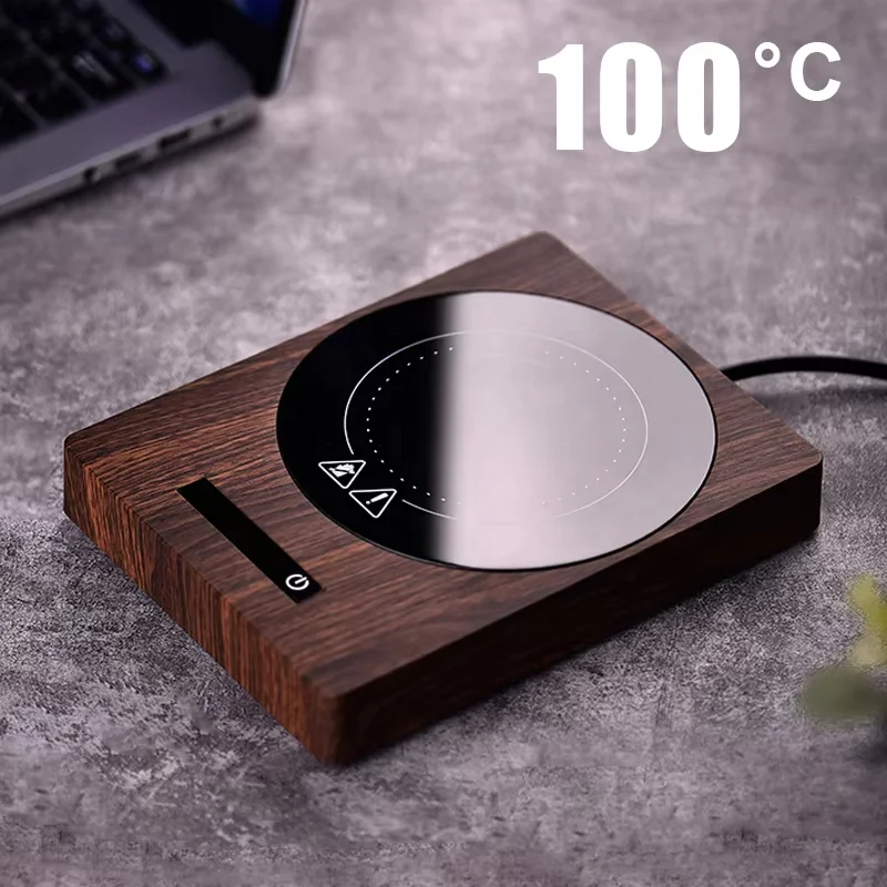 100-degree 5-speed Temperature Adjustable Stainless Steel Insulated Base Quick Heating coaster 200W Constant Temperature USB 3