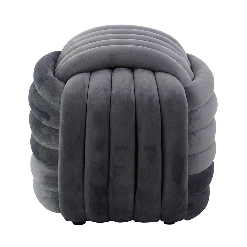 Decent Living Room Velvet Ottoman Best Comfort Footrest Stool Vanity Dressing Knit Lines Stool