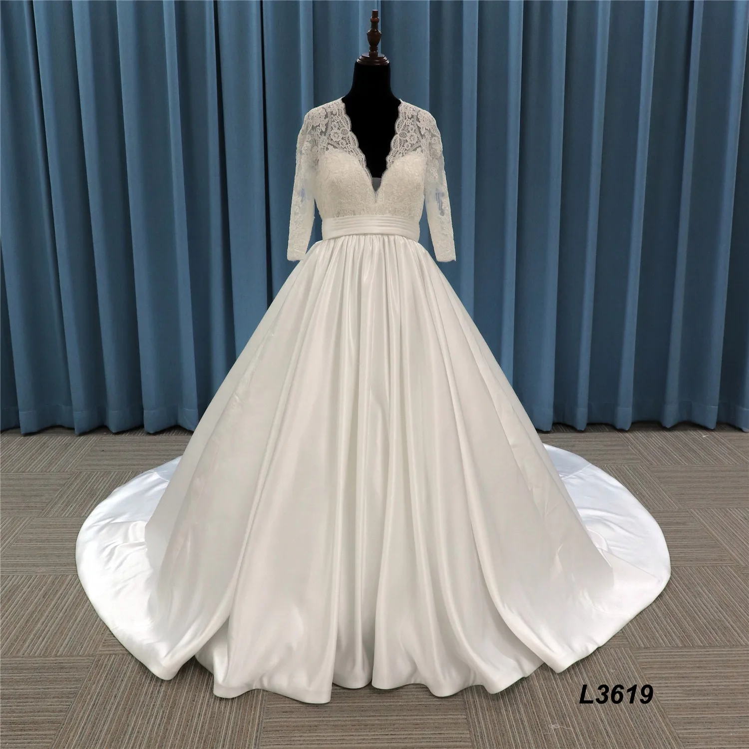 Plain Soft Satin Sleeveless a Line Bridal Dress 2021
