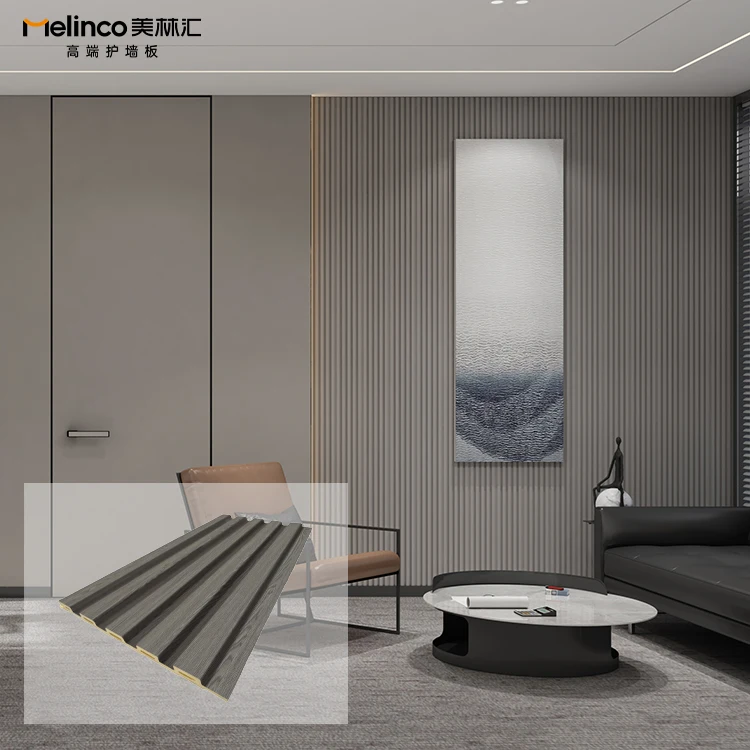 Melinco Home Decor WPC Fluted Wall Cladding | Madaling I-install na Teak Wooden Grain Laminate Dekoratibong Magandang Wall Panel