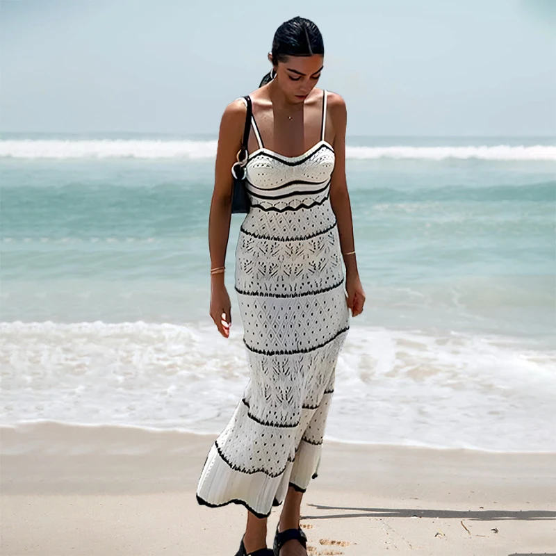 TW Wholesale Fashion Women Vaction Beach Dresses Ropa De Mujer Knit Cut Out Sling Dress TW Wholesale Fashion Women Vaction Beach Dresses Ropa De Mujer Knit Cut Out Sling Dress