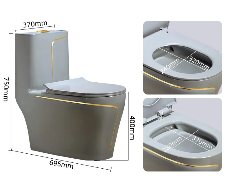 Dual Flush Washdown Closet Wc Toilets Bowl Bathroom Gray One Piece