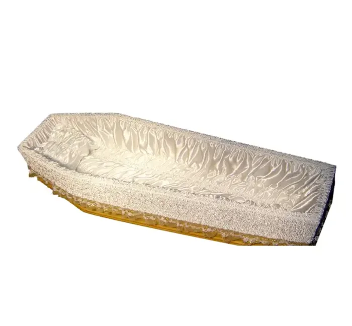 SL24 Funeral Textile Satin Fabric Casket Accessories Interior Decoration Coffin Interior and Pillow Set