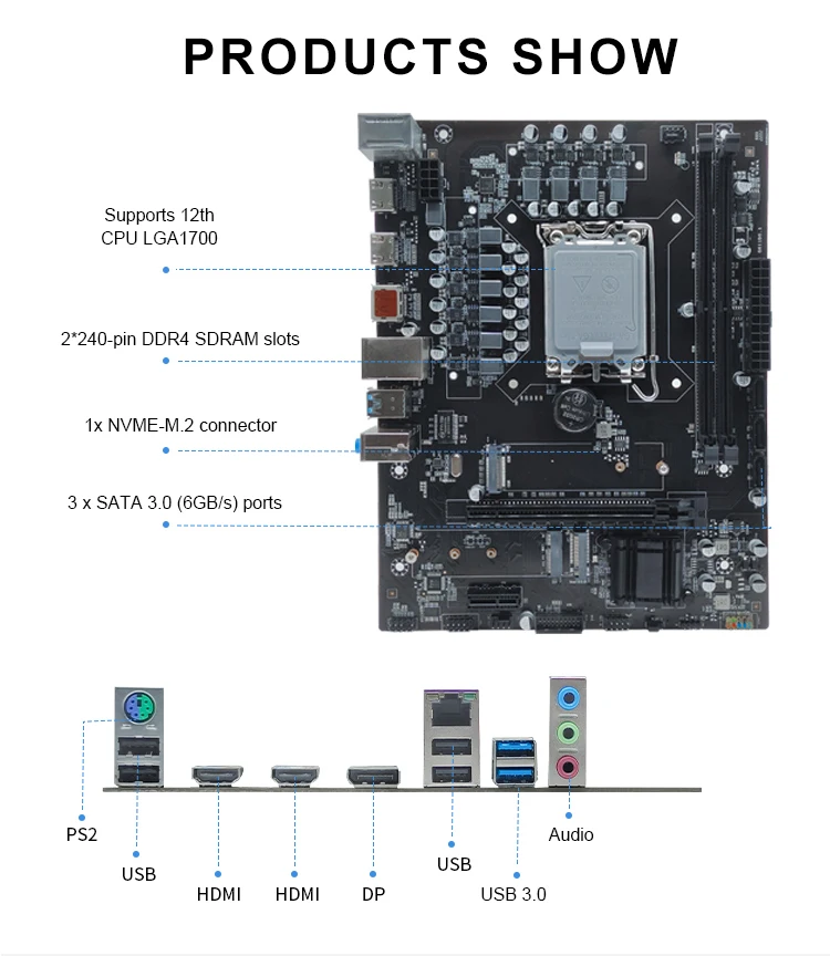 Motherboard H610m Mini ITX LGA 1700 DDR4 Gaming Motherboards