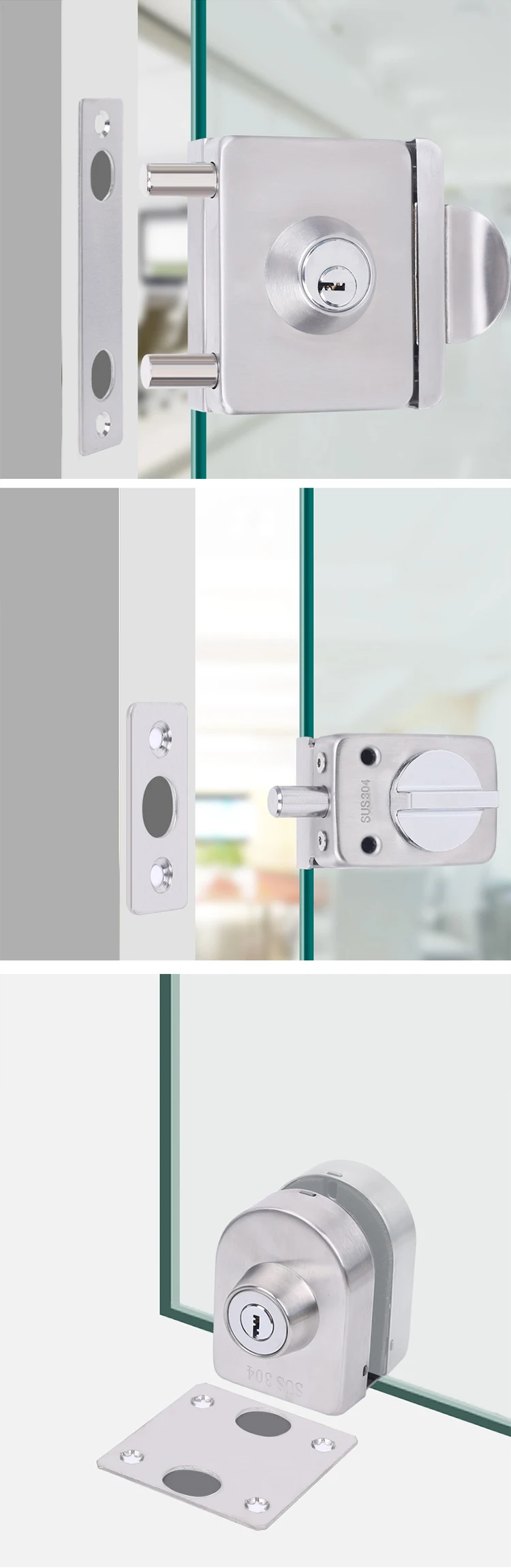 Custom Stainless Steel Swing Lock Hardware Fitting Double Sided Sliding