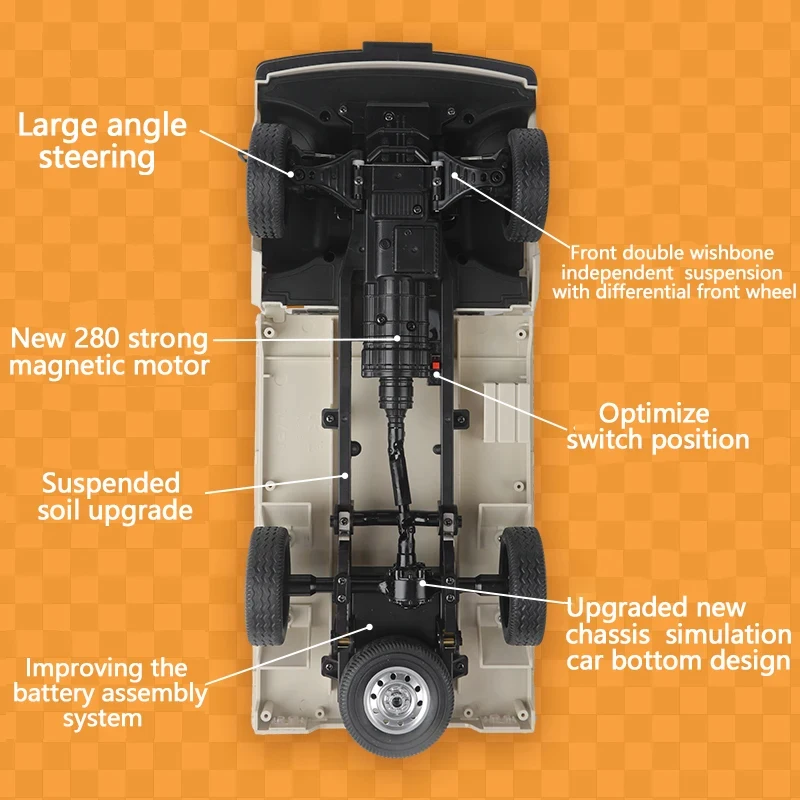 WPL D14 1/10 4WD RC軽トラック ドリフトカー LEDライト付き模型おもちゃ