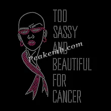 Custom Breast Cancer Rhinestone Iron-On Transfer Design for T-Shirts Premium Printing Product