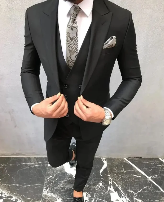 Nayiji Custom Formal Business Luxury Suit Men Black Men Suit Designer ...