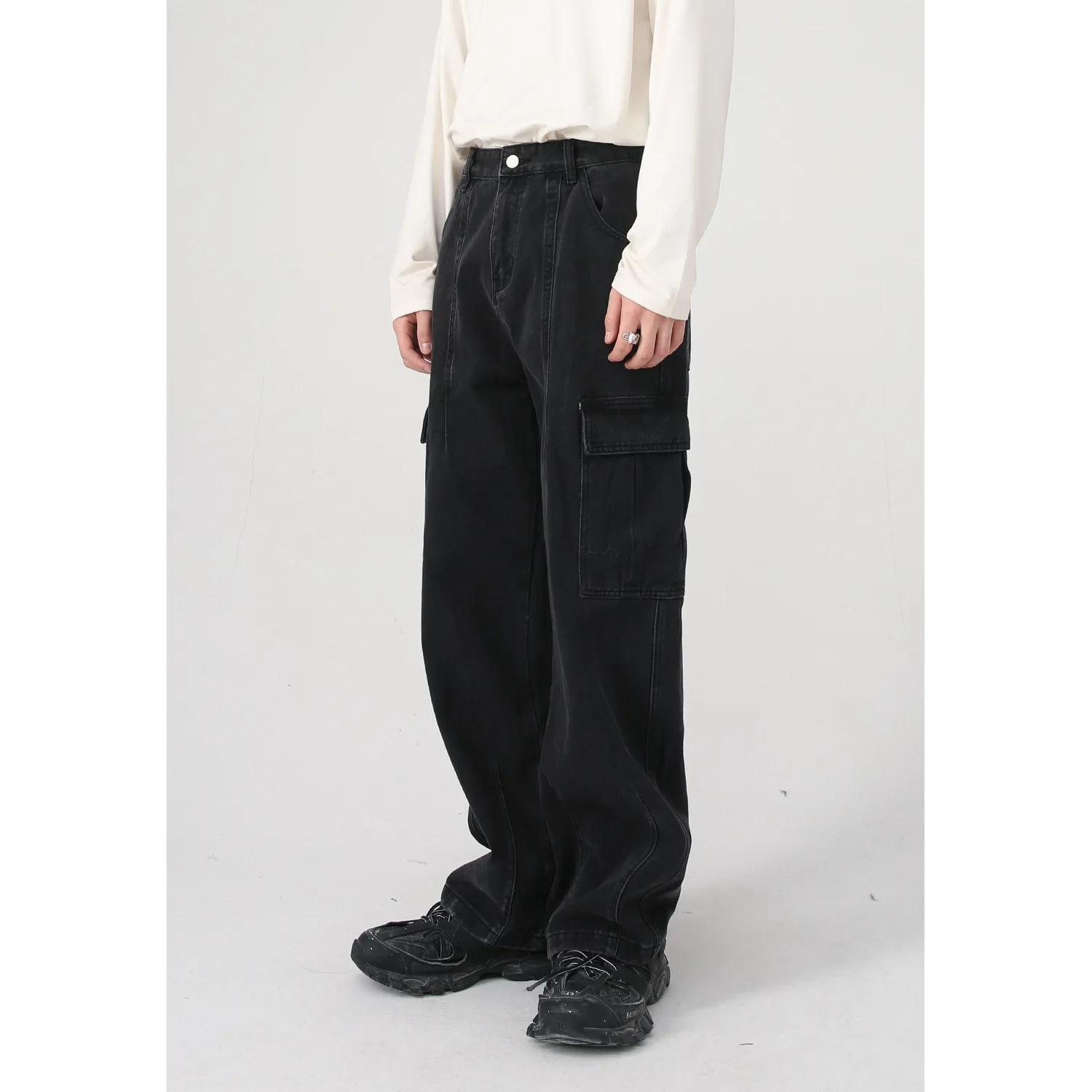 Casual Straight Washed Pockets Custom Denim Pants Fabric Male Denim Jeans Man Men's Jeans Men