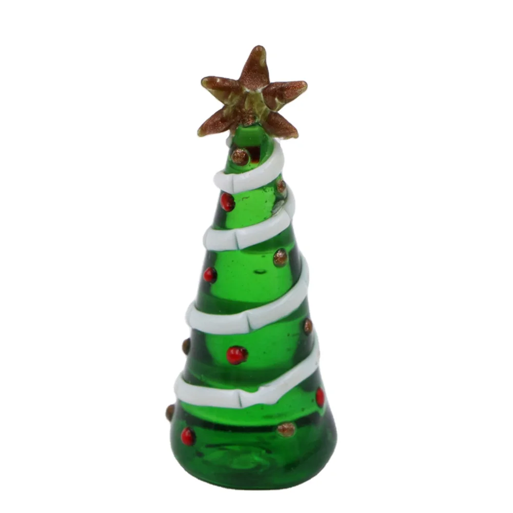 Wholesale Creative Blown Glass Christmas Tree Ornaments Mini Decoration