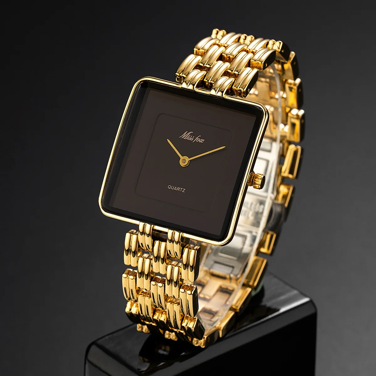 Missfox 2177 2176 Men's Watches Miss Fox Fashion Casual Design Luxury  Unisex Black Dial Quartz Watch for Male Female Reloj