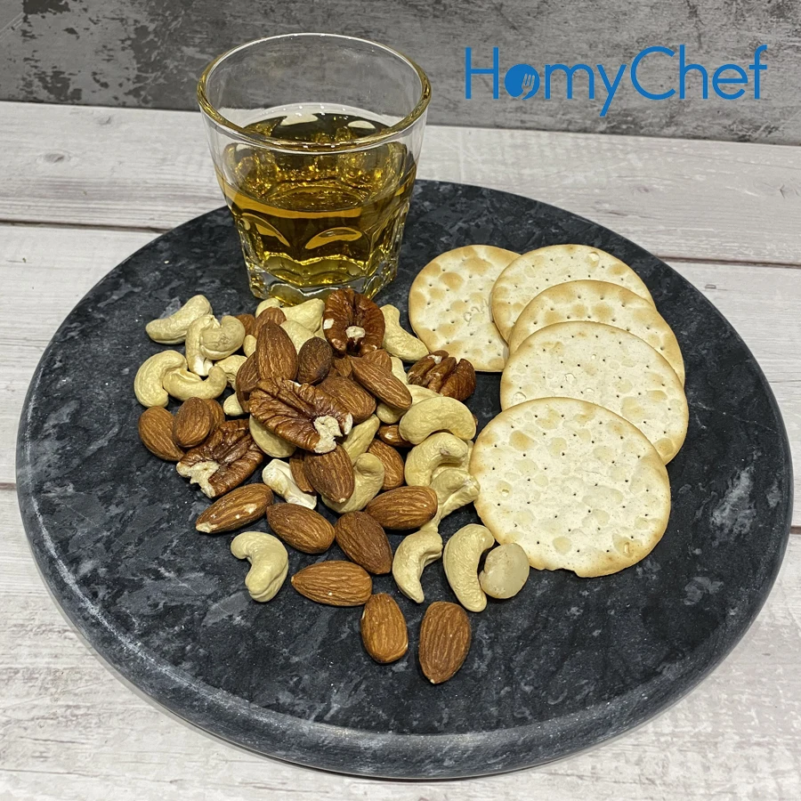 Round Black Marble Kitchen Countertop Pastry Cutting Board,Serving Tray