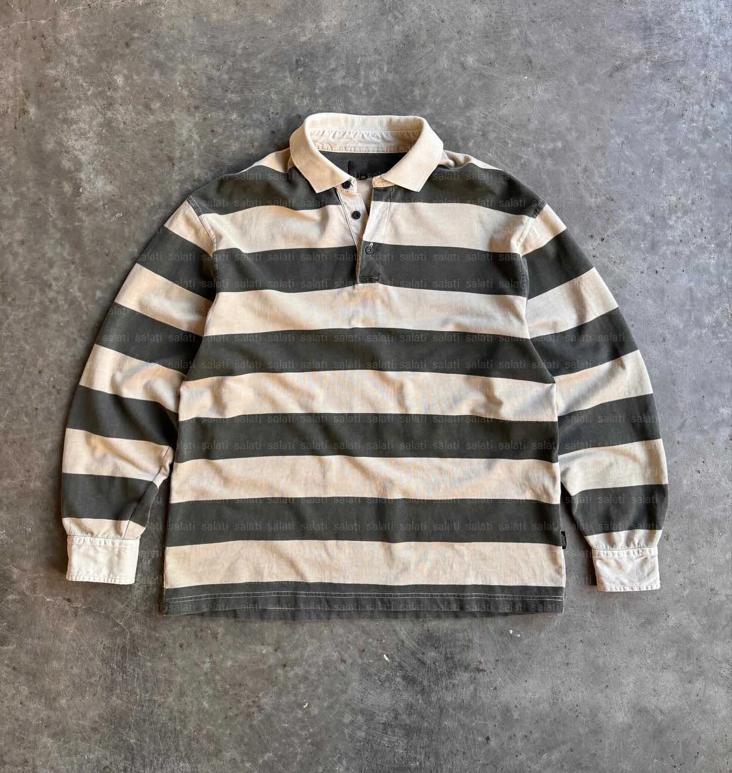 Salati Wholesale Tshirt 100% Polyester Blank Drop Shoulder Embroidery Stripe Full Long Sleeve Rugby Jersey Polo Shirts for Men gallery 8