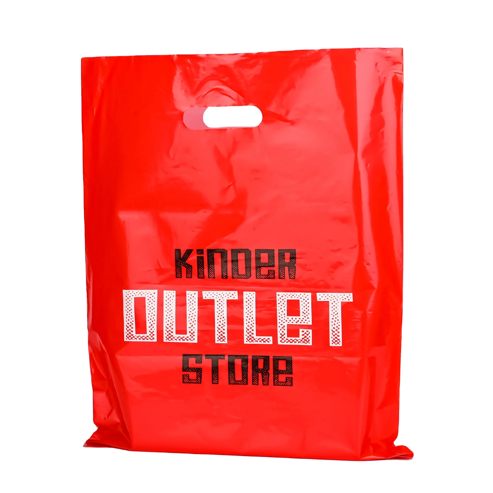 Custom Logo Printed Handle Plastic Bag Die Cut Bag Shopping Bag For Packaging