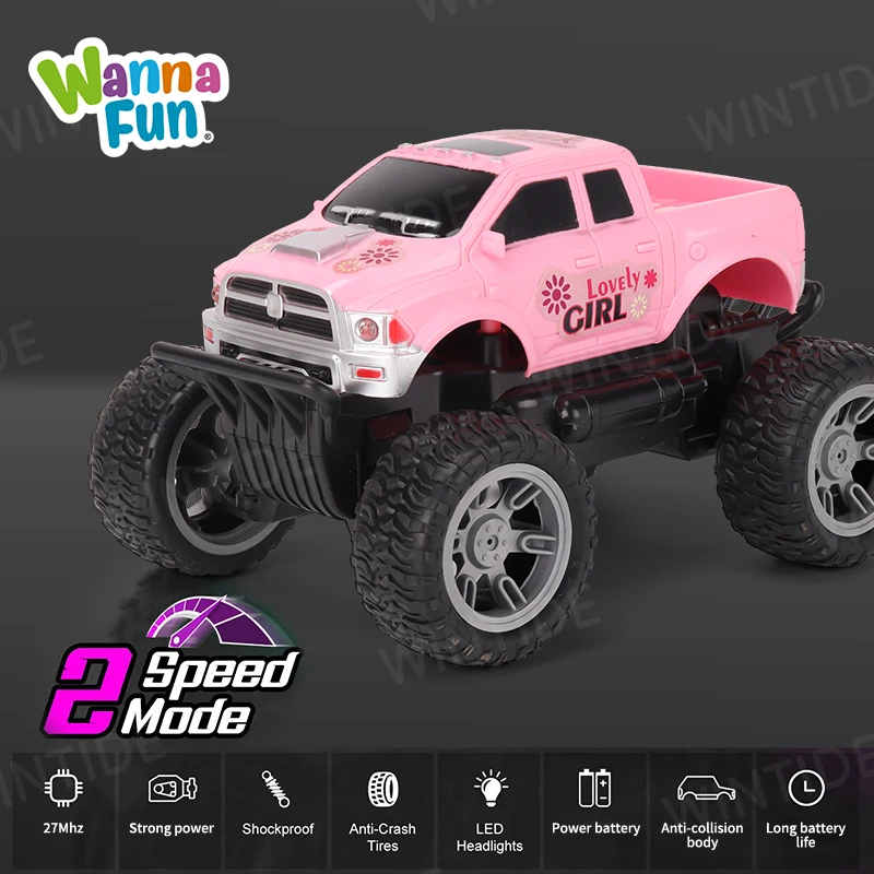 27MHZ 1: 20 4CH Remote Control Toy Off-Road Vehicle RC Toys High Speed SUV Super Car Fast Racing Truck with Headlights Girl Boy