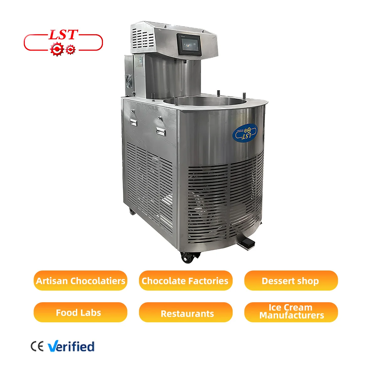 LST Manufacture 25/60/100L Automatic Chocolate Tempering Machine Customized Chocolate Melting Machine with Enrobing