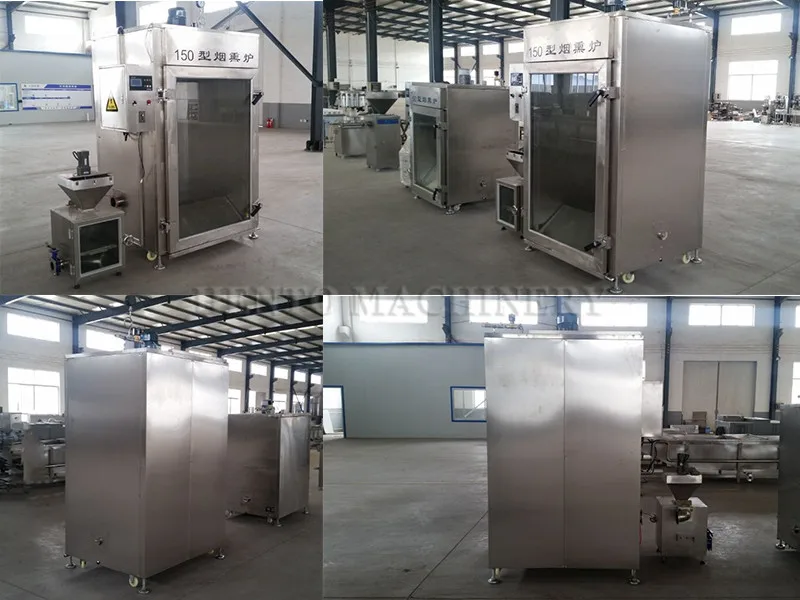 Large Output Meat Sausage Smokehouse / Sausage Stuffer Making Machines / Sausage Filler Machine Line