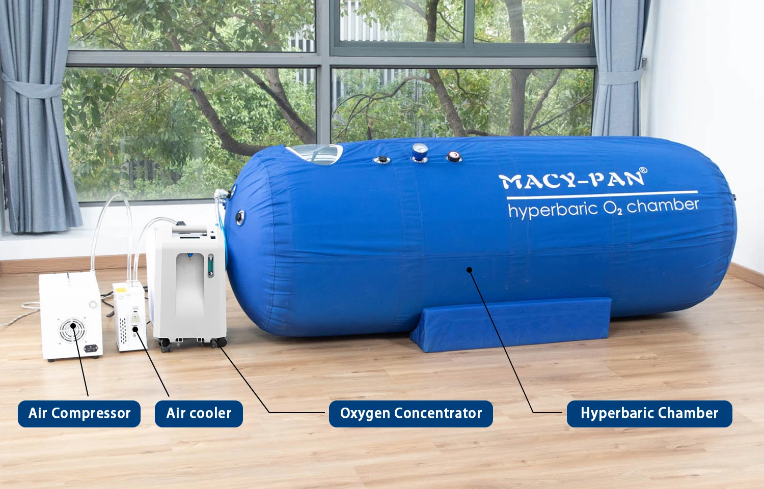 Macypan Soft Hyperbaric Chamber 1.5 Ata Accessories /oilfree Air