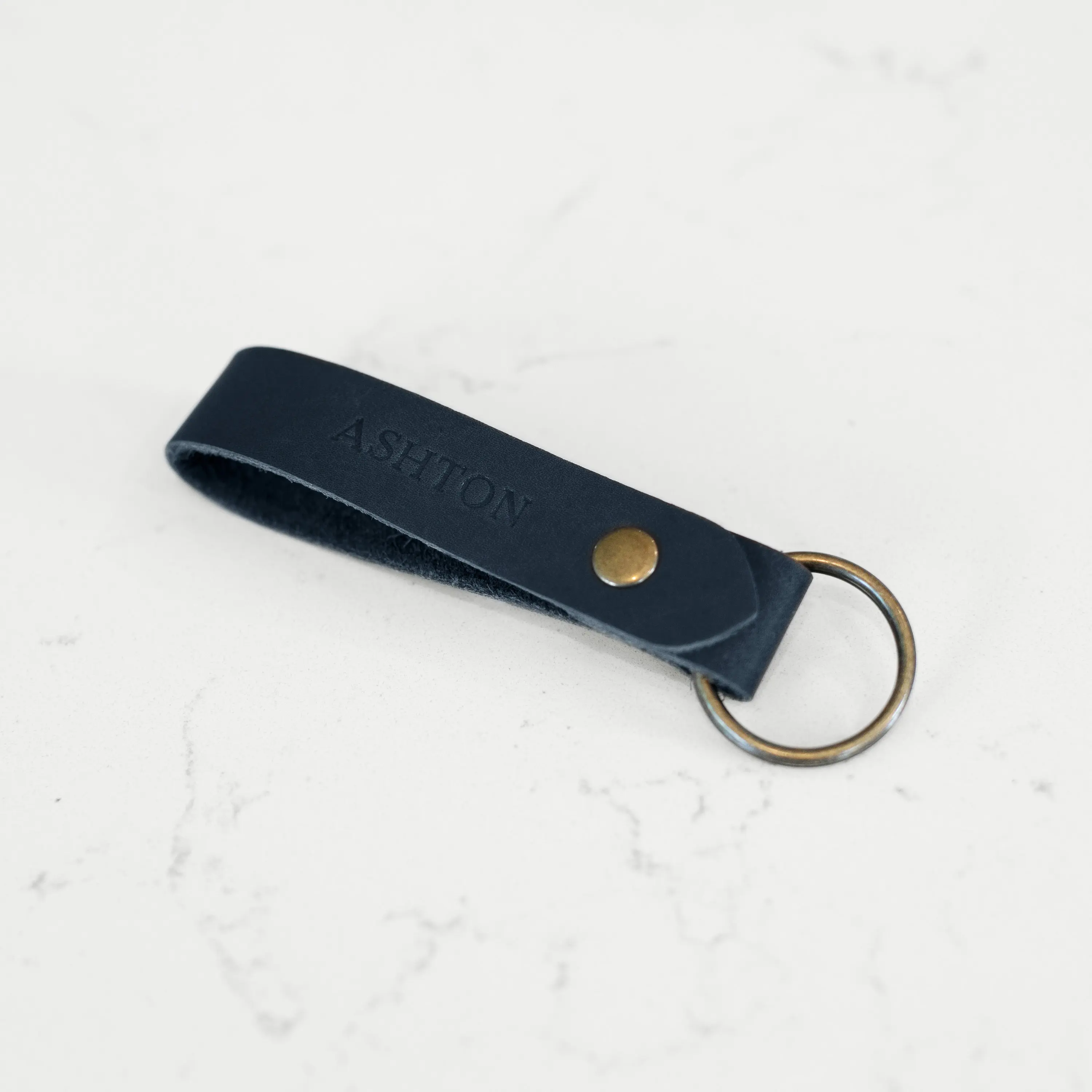 Handmade Personalized Leather Keychain Custom Leather Keychain Gift for Him