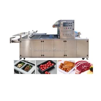 High speed 4 lines Tray Sealer Meal quadrate or round bowl takeaway container box  food packing package wrapping sealing machine