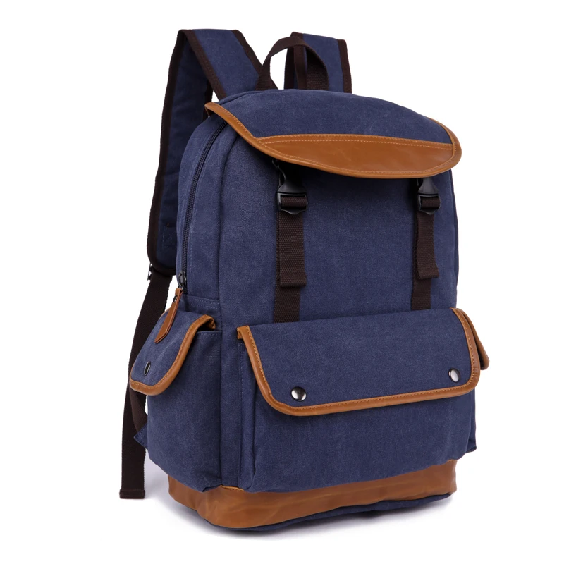 Wholesale canvas backpack large capacity school bag leisure laptop backpack