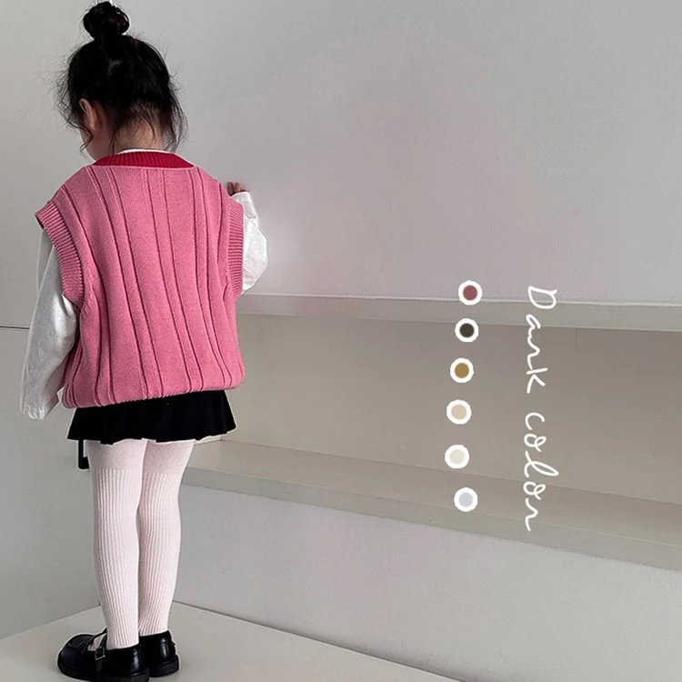 Оптовая продажа осенние и зимние двойные иглы детские колготки для девочек