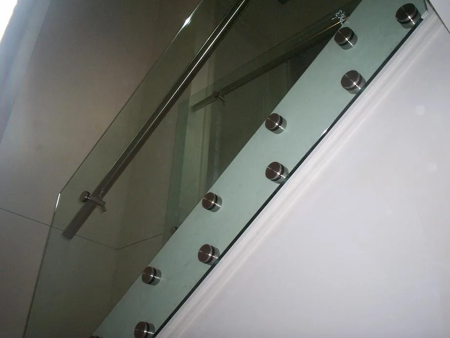 adjustable glass standoffs railings balcony clear 12mm tempered glass patch fitting railings factory