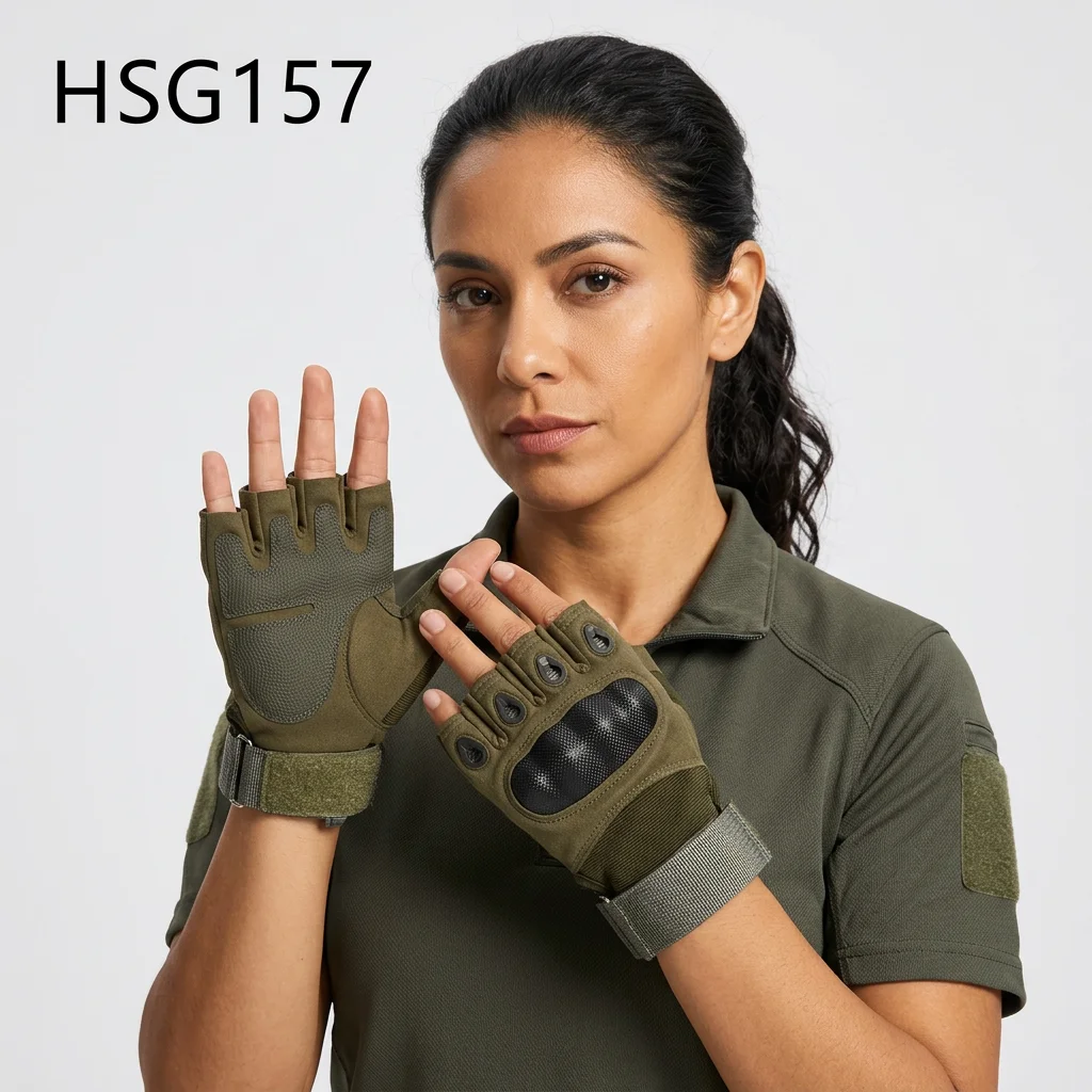 LXG,jungle Exploration Light Design Green Hunting Gloves Rock Climbing&rappelling Fast Dry Lining Half Finger Gloves HSG157