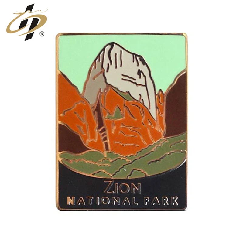 Factory Making Custom Enamel National Park Metal Emblem Lapel Pins