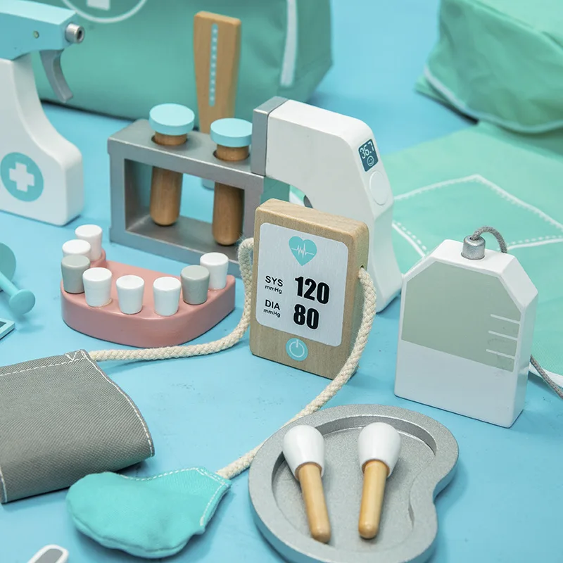 Деревянный Детский врачебный набор игрушки для ролевых игр детские стоматологические врачей
