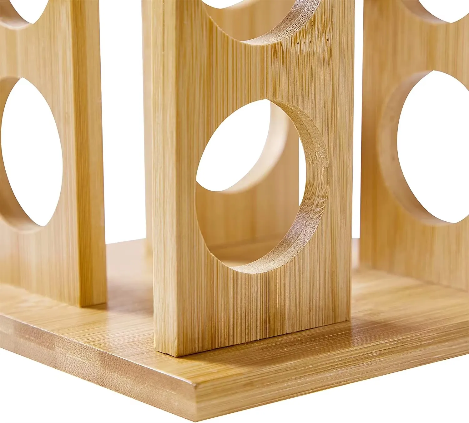 product 16 jars bamboo revolving seasoning bottles organizer shelf holder rotating spice rack for kitchen countertop-10