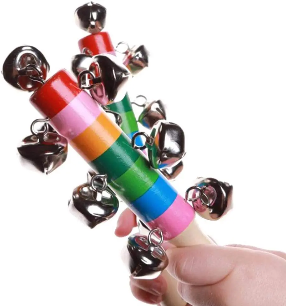 Jinglewooden Handle Bells Stick Shaker Rattle Musical Bell Buy Wooden
