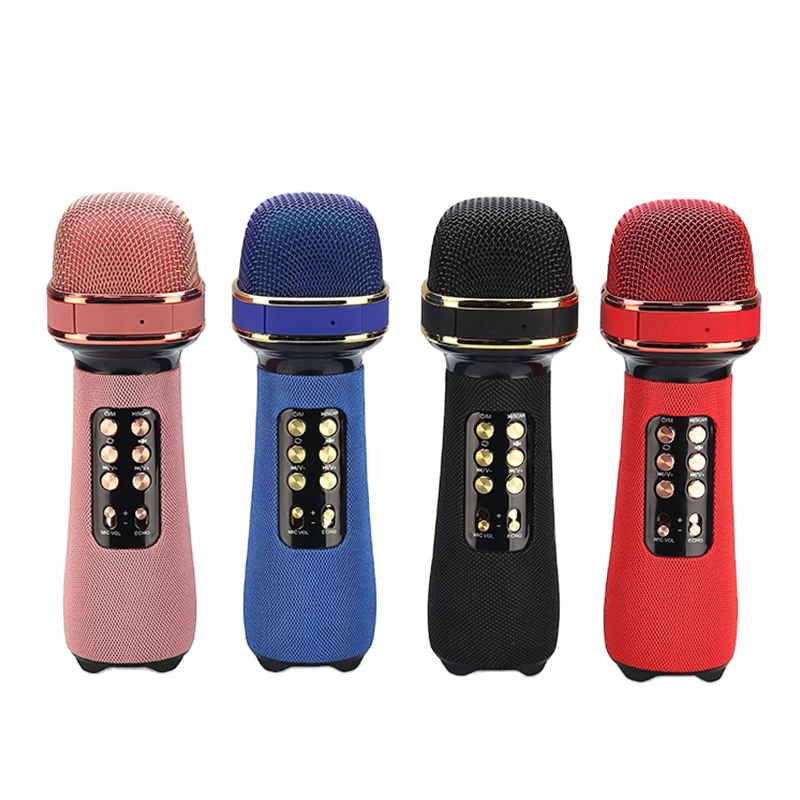 Multifunctional home mobile phone karaoke wireless microphone speaker with fm usb tf wireless microphone
