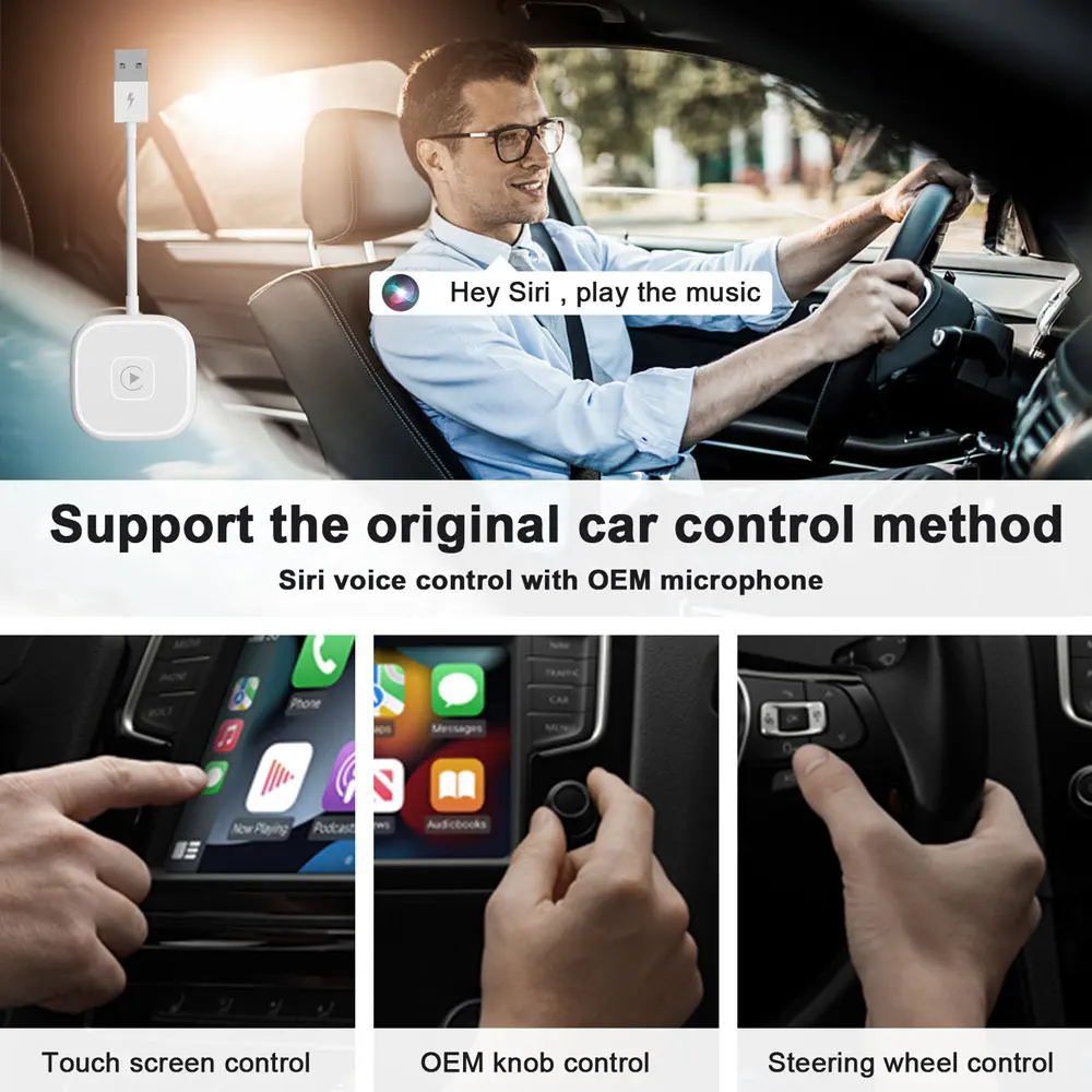 Universal Carplay For Apple Iphone 15 14 13 12 11 Plus Pro Max Wireless Adapter Portable Ai Box Dongle Wired To Zjq06 Laudtec details