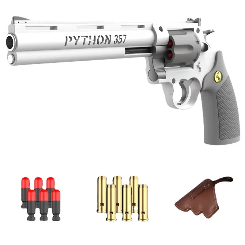 2022 New Revolver Soft Projectile Gun Serial Alloy Pistol Mechanical Serial Firing Disassembly Alloy Wheel Toy Gun