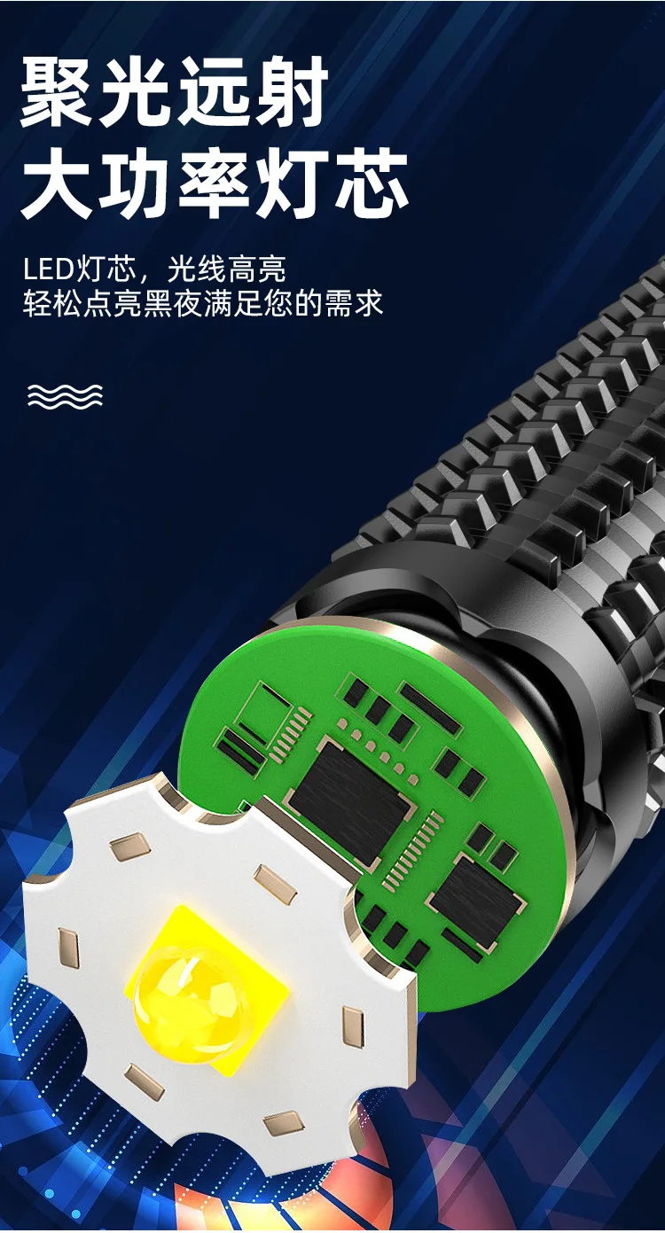 batons Self-defense Tactical Tactical Flashlight Outdoor patrol security Rechargeable Bright Torch Flashlight