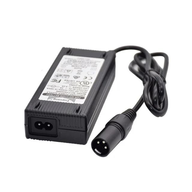 Chargeur Professionnel 42V 2A Pour Batterie E-Bike 36V Li-Ion – Connecteur 2 Broches