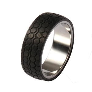 Tizti Jewelry Mens Wedding Band Custom Men Wholesale Stainless Steel Tungsten Tire Black Carbon Fiber Rings