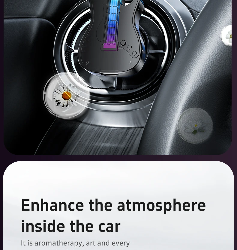 product premium design colorful guitar light car air freshener car air outlet clip aroma fragrance diffuser scented car perfume-7