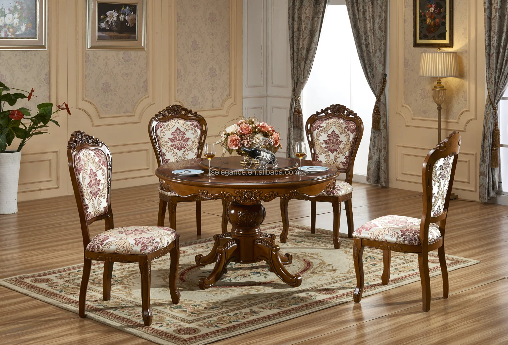 Wholesale Popular America Luxury Antique Nordic Wooden Carved Back Wood