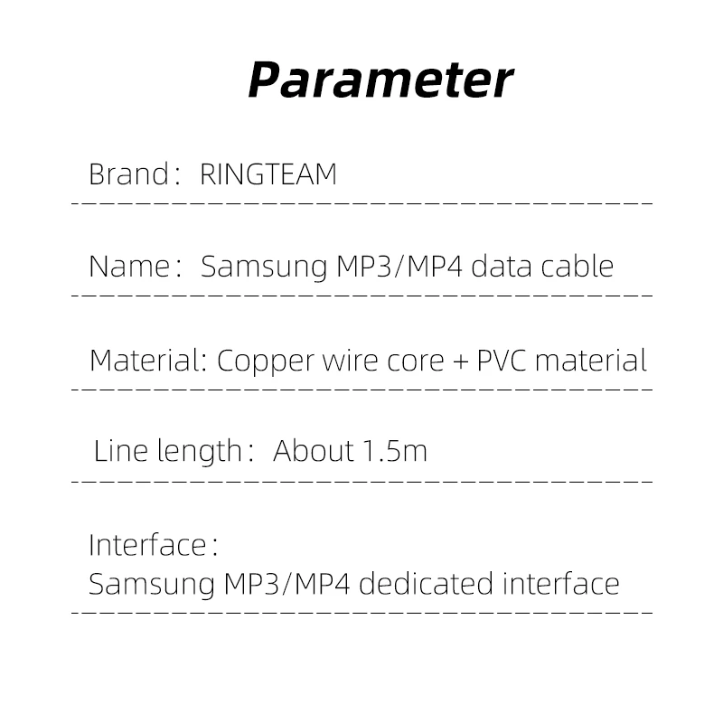 USB MP3/MP4 Data Cable Recorder Charging Cable for Samsung YP-Q2 YP-K3 YP-K5 YP-T08 YP-T9