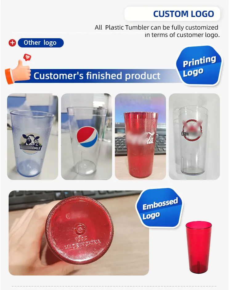 Reusable party 24oz cold drinking clear cups tumbler plastic water juice cup supplier