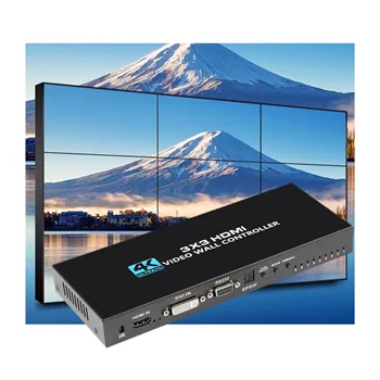 SYONG 3x3 4K x 2K HD Display 10 Splicing Modes Input 4K and Output 1080P Streaming Media Video Device TV Wall Processor
