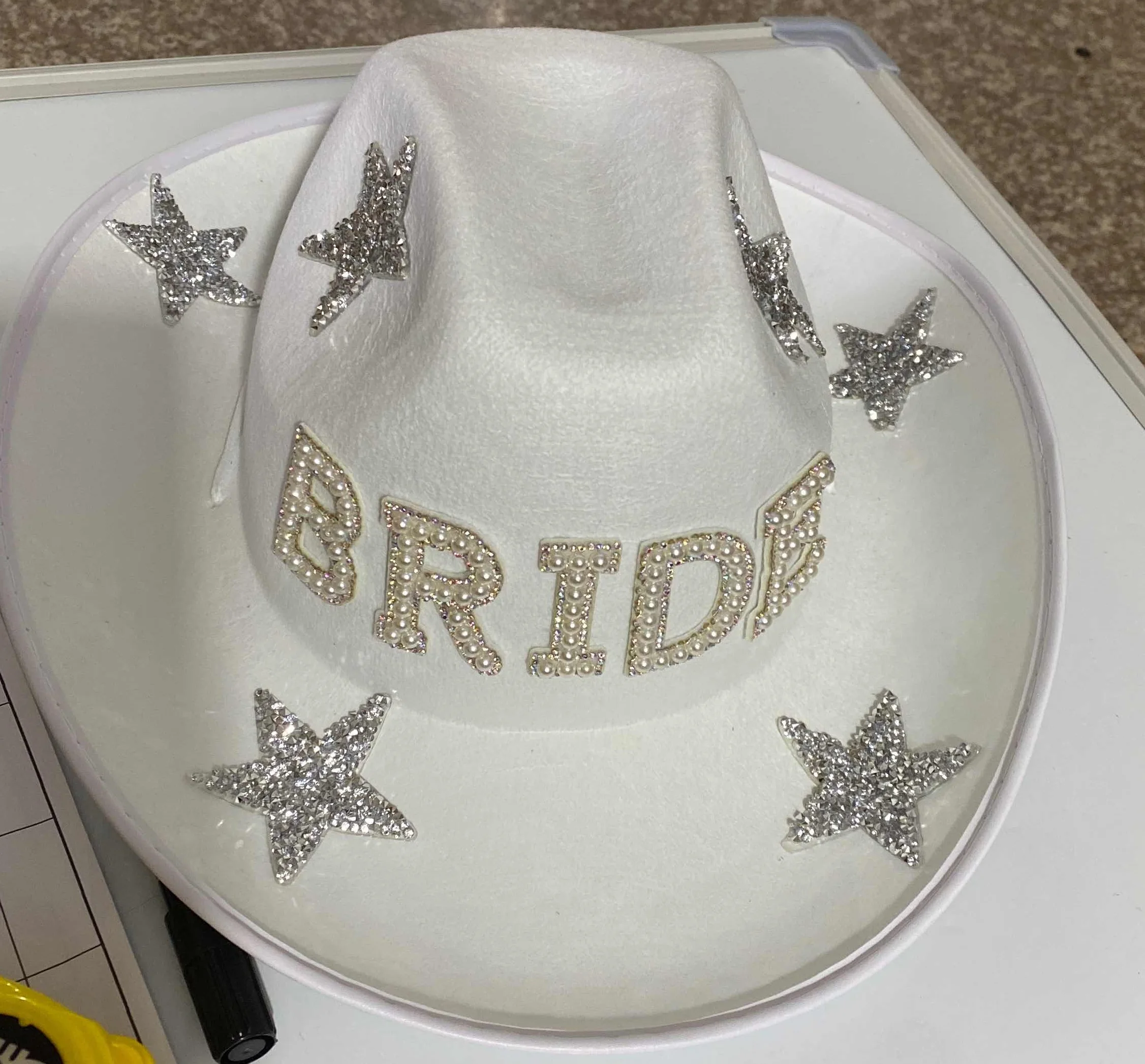 White Bride Hats Captain Cowboy Hats Cowgirl Woman Veil Wedding Bridal ...