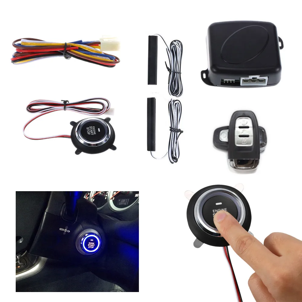 Car Alarm Engine Push Button Start Stop Remote Key Start Stop Keyless Entry Starter for toyota corolla & Kia Sportage