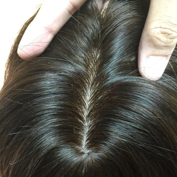 Лидер продаж Топпер из человеческих волос для женщин 20 дюймов натуральный цвет свободная часть шелковые Базовые