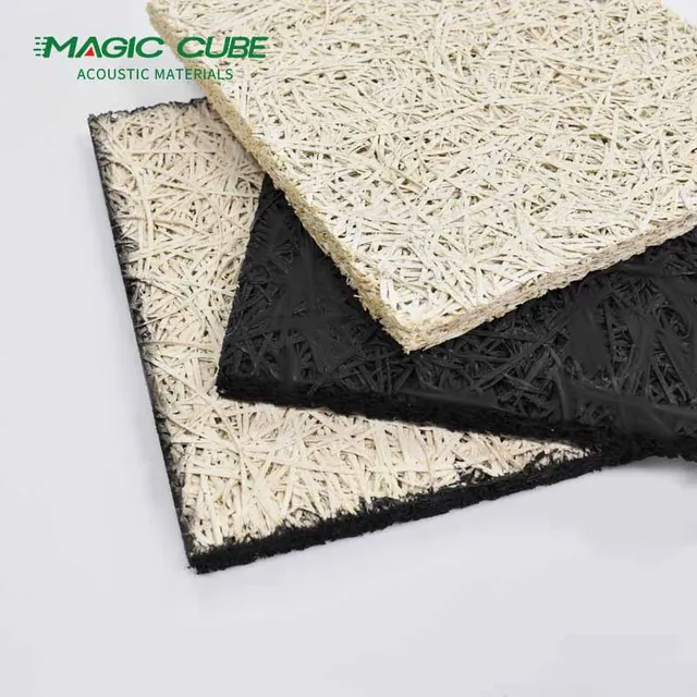 2024 Wool Sound Absorption Board Wood Wool Acoustic panel for wall and ceiling decoration wood wool acoustic wall panel